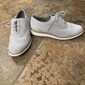 Cole Haan 8B Original Grand Wingtip Oxford Gray Waterproof Suede Stye W01578